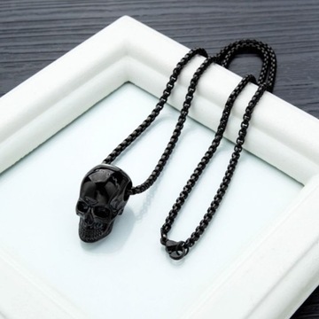 CZARNA ZAWIESZKA DLA MOTOCYKLISTY CZASZKA, STAL