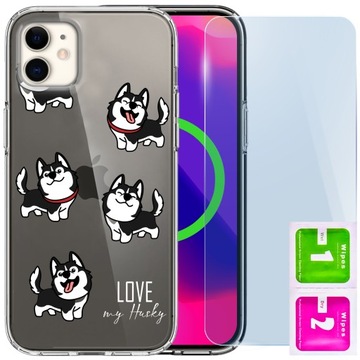 ETUI do IPHONE 11 GRUBE przezroczyste obudowa na plecki prezent + SZKŁO