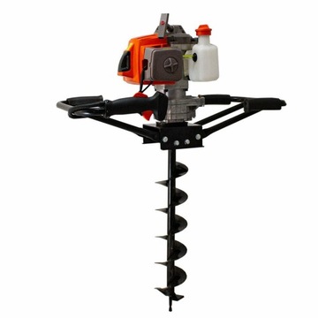 Бензиновая буровая установка мощностью 2,8 л.с., земляной бур на ДВУХ человек, комплект сверл.