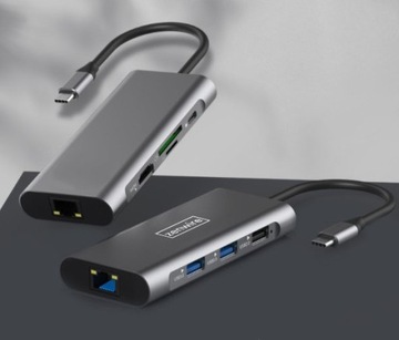 АДАПТЕР-концентратор USB-C 9IN1 HDMI 4K USB 3.0 SD Ethernet для Macbook M1 M2 M3