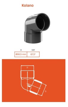 KOLANO KROP PCV fi 63 ral 9005 CZARNY