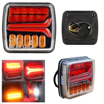Lampa TYLNA zespolona 34LED do przyczepki DYNAMICZNY KIERUNEK 12/24V prawa