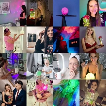 Lampka Nocna Aurelis Crystal LED RGB PILOT| PREZENT na ŚWIĘTA