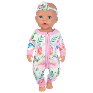 KOMBINEZON CZAPECZKA DLA DUŻEJ LALKI BORN 43 CM