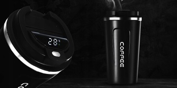 KUBEK TERMICZNY DO SAMOCHODU TERMOS 510ML LCD SMART NA KAWĘ NIEBIESKI