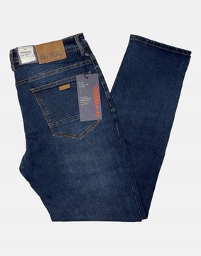 Spodnie Jeansowe Męskie Granatowe Texasy Dżinsy BIG MORE JEANS N57 W33 L32