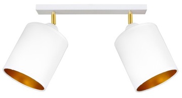 LAMPA PLAFON ŻYRANDOL RUCHOME ABAŻURY BIAŁY ZŁOTY