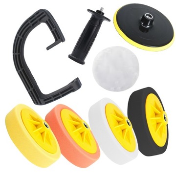 POLERKA SAMOCHODOWA Z REGULACJĄ OBROTÓW SZLIFIERKA ZESTAW GĄBEK FILC KLUCZ