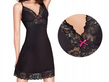 Ночная рубашка Ewana Rose из вискозы, черная, L