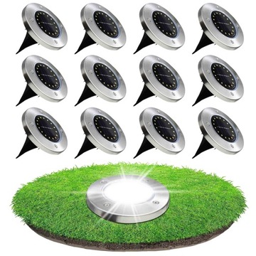 12 СОЛНЕЧНЫХ САДОВЫХ ЛАМП, ПРИБОР, ДВИЖЕНИЕ, 16 СВЕТОДИОДОВ, СВЕТЯЩИЙСЯ ДИСК