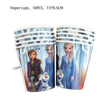 ZESTAW NACZYŃ URODZINOWYCH KRAINA LODU DLA 10 OSÓB