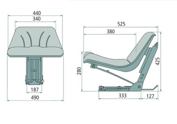 единое сиденье, амортизация Ursus/Zetor/T-25