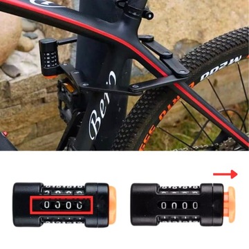 БОЛЬШОЙ ВЕЛОСИПЕДНЫЙ ЗАМОК, СКЛАДНОЙ КОМБИНИРОВАННЫЙ ЗАМОК, ЗАКАЛЕННАЯ АБС-СТАЛЬ