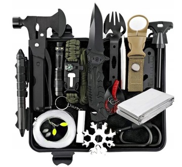 MULTITOOL TAKTYCZNY WOJSKOWY SURVIVALOWY NIEZBĘDNIK ZESTAW PRZEŻYCIA 62w1