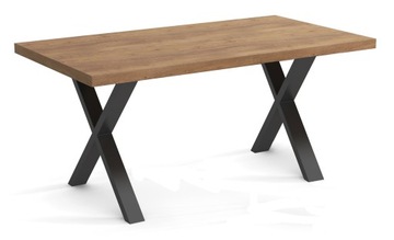 Stół LOFT DĄB LANCELOT Czarny Metal 80x140/240 cm