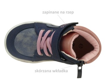 DZIEWCZĘCE TRZEWIKI PÓŁBUTY DZIECIĘCE BOTKI BUTY PRZEJŚCIOWE NA RZEPY R. 22