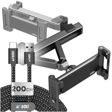 UCHWYT SAMOCHODOWY NA TABLET ZAGŁÓWEK+KABEL USB C