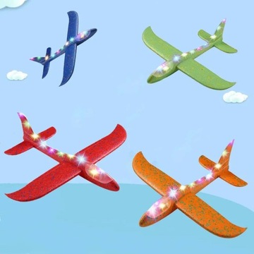 БОЛЬШОЙ ПЛАНЕР ИЗ ПЕНОСТРОЕНИЯ СВЕТОДИОДНЫЕ ФАРЫ FOAM JET DART