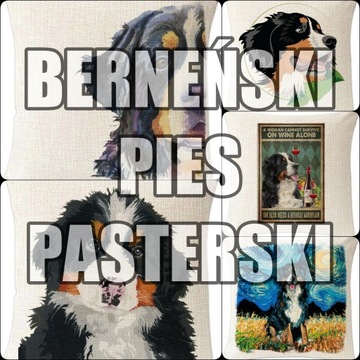 Poszewka na poduszkę Berneński Pies Pasterski len
