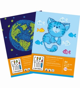 БЛОК ДЛЯ ЧЕРТЕЖЕЙ CREATINIO А4 10 ЦВЕТОВ. ЦВЕТ ТОП 2000