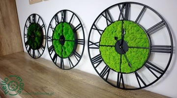 Часы в стиле ретро, ​​металл мох, 50 см