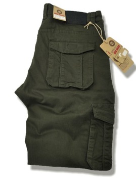 БРЮКИ-КАРГО МУЖСКИЕ, Оливково-зеленые, W40. ТАЛИЯ: 100-102 СМ.