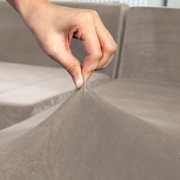 ЧЕХОЛ ДЛЯ УГЛОВОГО ДИВАНА ДИВАН БЕЖЕВЫЙ КАПУЧИНО ВЕЛУР 2-МЕСТНЫЙ 145-185 СМ