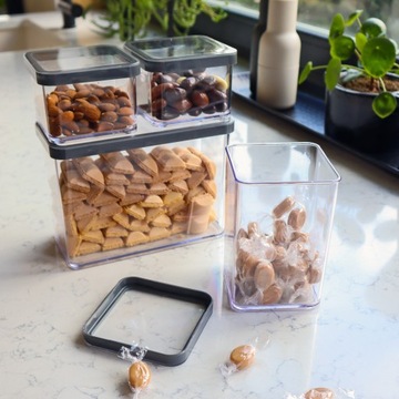 КОНТЕЙНЕР ДЛЯ ПИЩЕВЫХ ТОВАРОВ ROTHO ОРГАНИЗАТОР ДЛЯ СЫПНЫХ ГРУЗОВ 2,1 Л ГРАФИТ LOFT