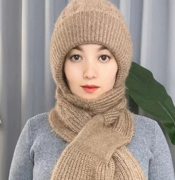 Осенне-зимняя шапка, теплая женская шапка из шерсти плюс бархат.