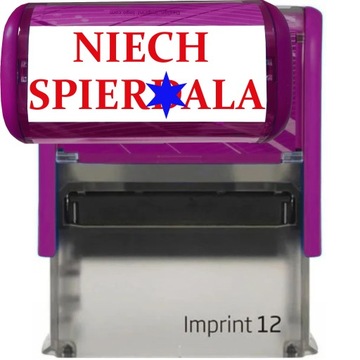 PIECZĄTKA FIOLETOWA AUTOMATYCZNA NAPIS NIECH SPIERD*** GADŻET NA PREZENT
