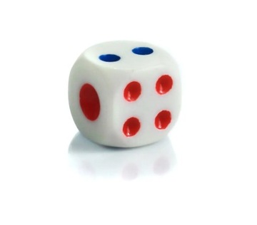 ZESTAW 2 KOSTEK K6 RPG KOŚĆ SZEŚCIOŚCIENNA BIAŁA 1,5 CM