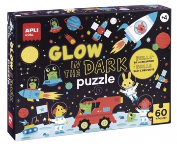 Puzzle Świecące W Ciemności Apli Kids - Kosmos 4+ Planety Rakiety 60 el.