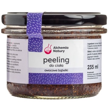 Cukrowy Naturalny Peeling do Ciała z Pestkami Truskawek OWOCOWE BĄBELKI