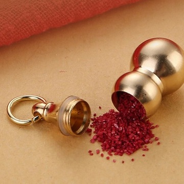 Chinese Style Zodiac Brass Hollow Gourd With Sand