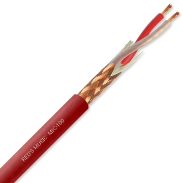 KABEL MIKROFONOWY 2x0,23 OFC CZERWONY TWINAX PRZEWÓD AUDIO REDS MIC-100
