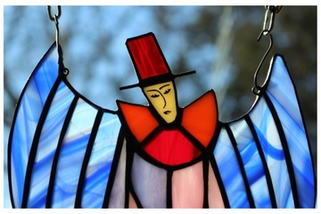 Витраж Анхель Пьеро Тиффани сиреневый розовый