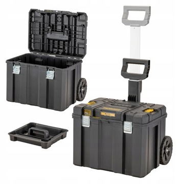 КОРОБКА DEWALT TSTAK НА КОЛЕСАХ 7 ДЮЙМОВ IP54 ТЕЛЕСКОПИЧЕСКАЯ РУЧКА ДО 50 КГ DWST83347-1