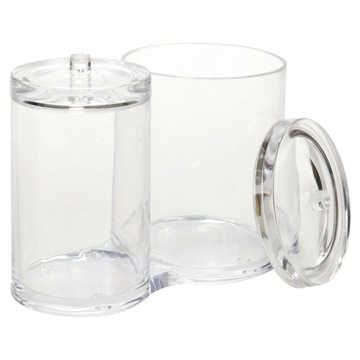 Органайзер-контейнер-подставка для косметики, ватные палочки, лепестки, палочки, двойной.