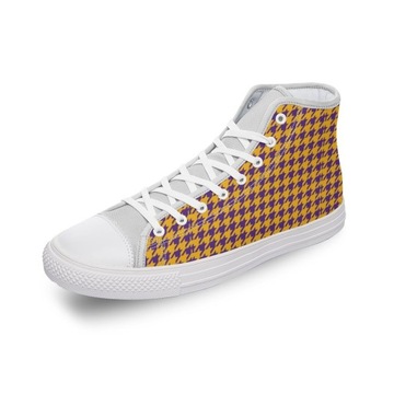 espadryle Houndstooth wzory wysokie buty płócienne