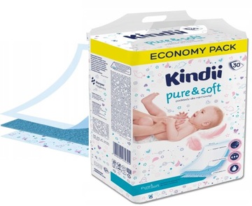 KINDII PODKŁADY PURE & SOFT DO PRZEWIJANIA 40x60 30szt.