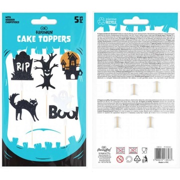 PIKERY na muffinki HALLOWEEN kot duch nagrobek