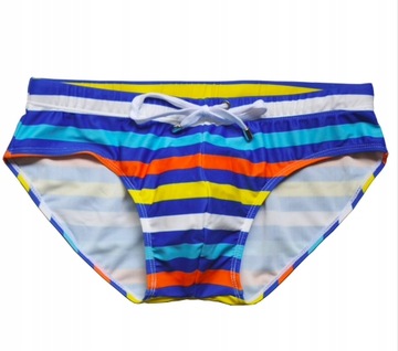 KĄPIELÓWKI MĘSKIE w KOLOROWE PASKI RAINBOW XL