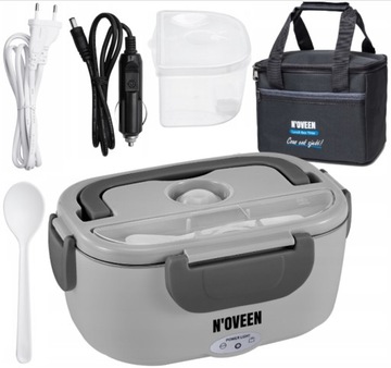 ELEKTRYCZNY LUNCH BOX PODGRZEWACZ OBIAD 230/12/24V INOX + TORBA TERMICZNA