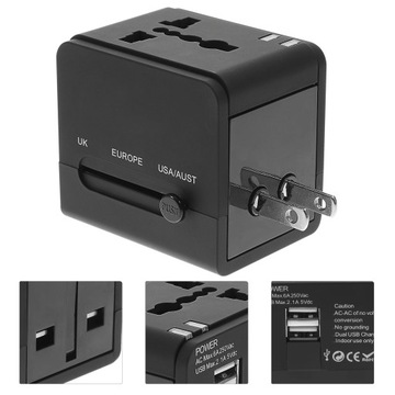 Подключите европейский USB-адаптер к порту зарядки.