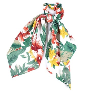 GUMKA DO WŁOSÓW scrunchies APASZKA kokarda BIAŁA