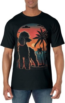 Poodle 80s Sunset Vintage Retro Style T-Shirt