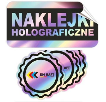 NAKLEJKI hologram HOLOGRAFICZNE z dowolnym logo PRYZMATYCZNE po obrysie