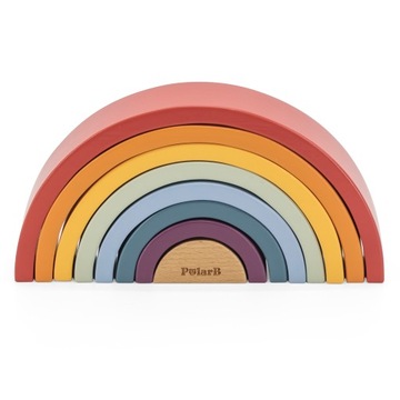 VIGA PolarB TĘCZA UKŁADANKA DREWNIANA KLOCKI KREATYWNE MONTESSORI