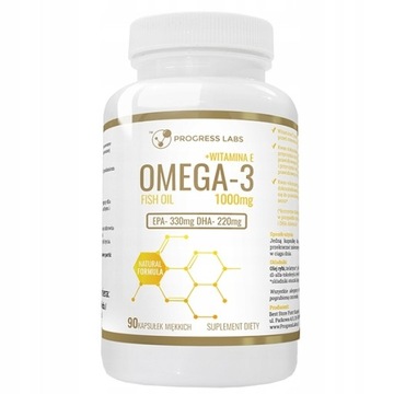 OMEGA-3 + WITAMINA E 1000 mg EPA330 DHA220 90 kaps