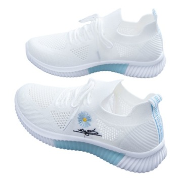 DAMSKIE SNEAKERSY BUTY SPORTOWE LEKKIE Siatka różowy 35 - 40